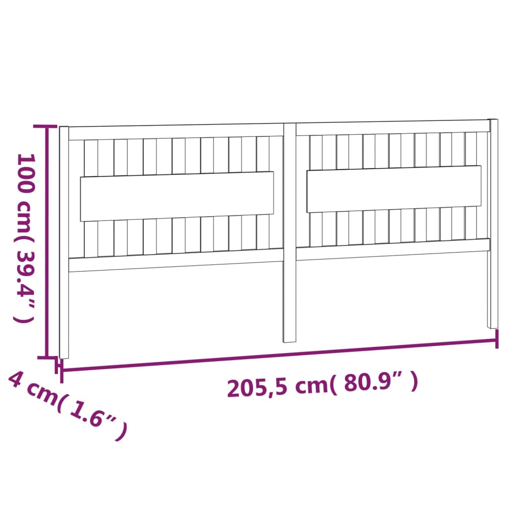 sengegærde 205,5x4x100 cm massivt fyrretræ gyldenbrun