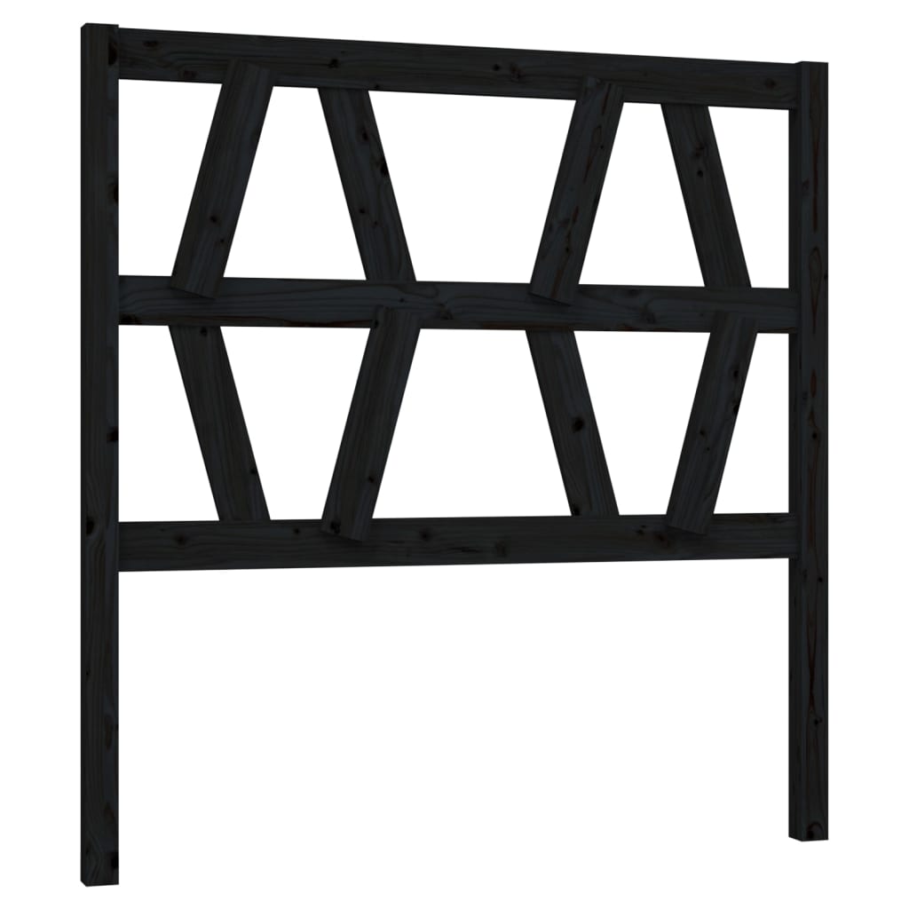 sengegærde 96x4x100 cm massivt fyrretræ sort