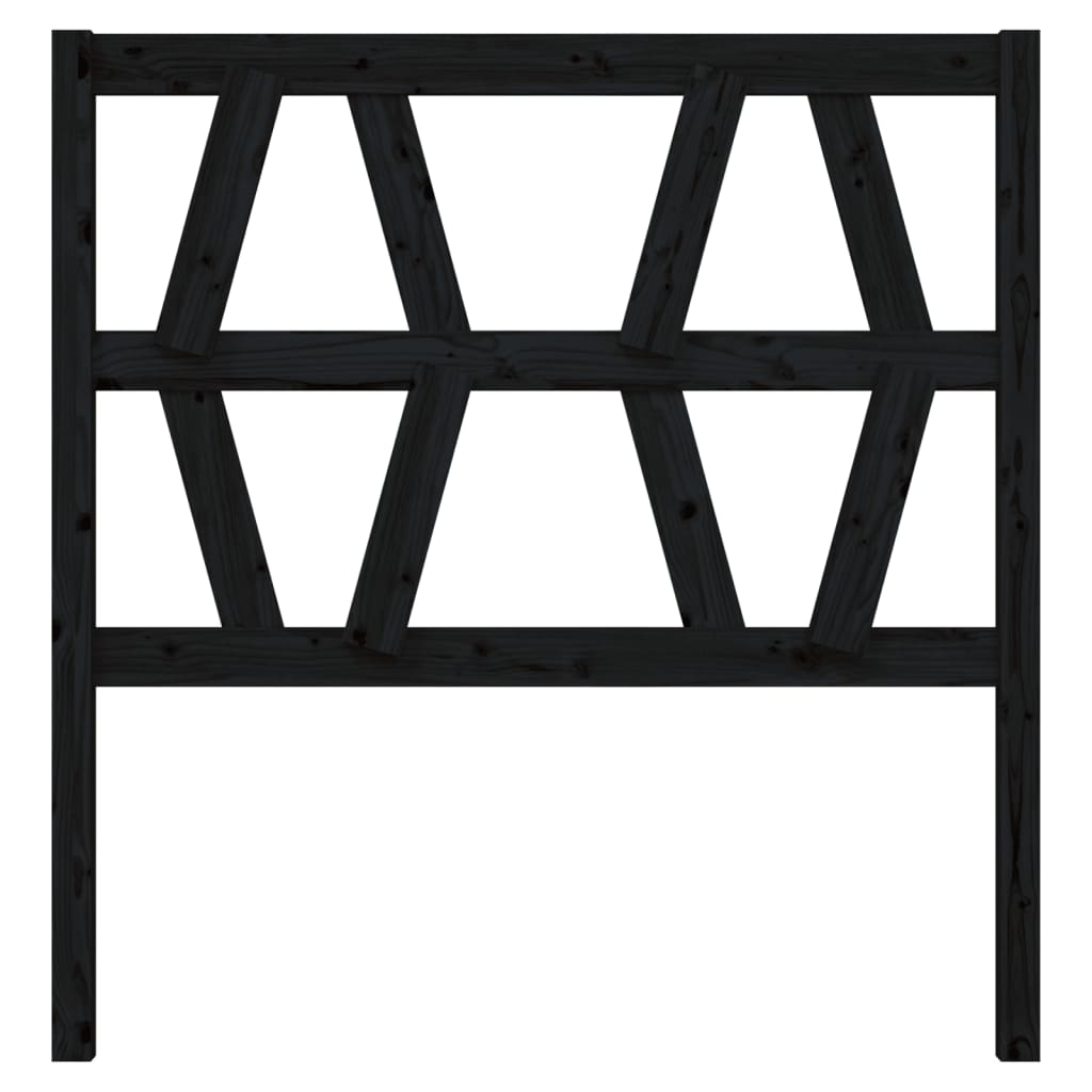 sengegærde 96x4x100 cm massivt fyrretræ sort