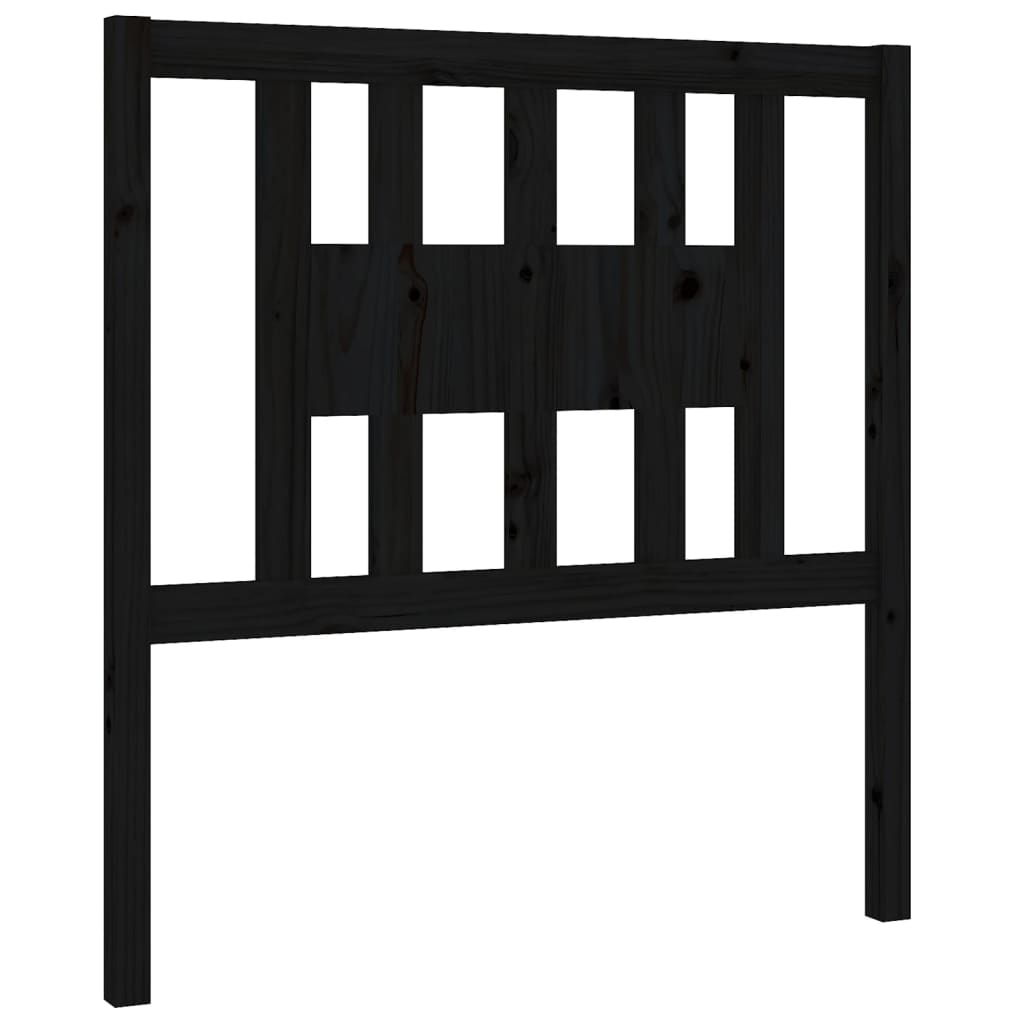 sengegærde 81x4x100 cm massivt fyrretræ sort