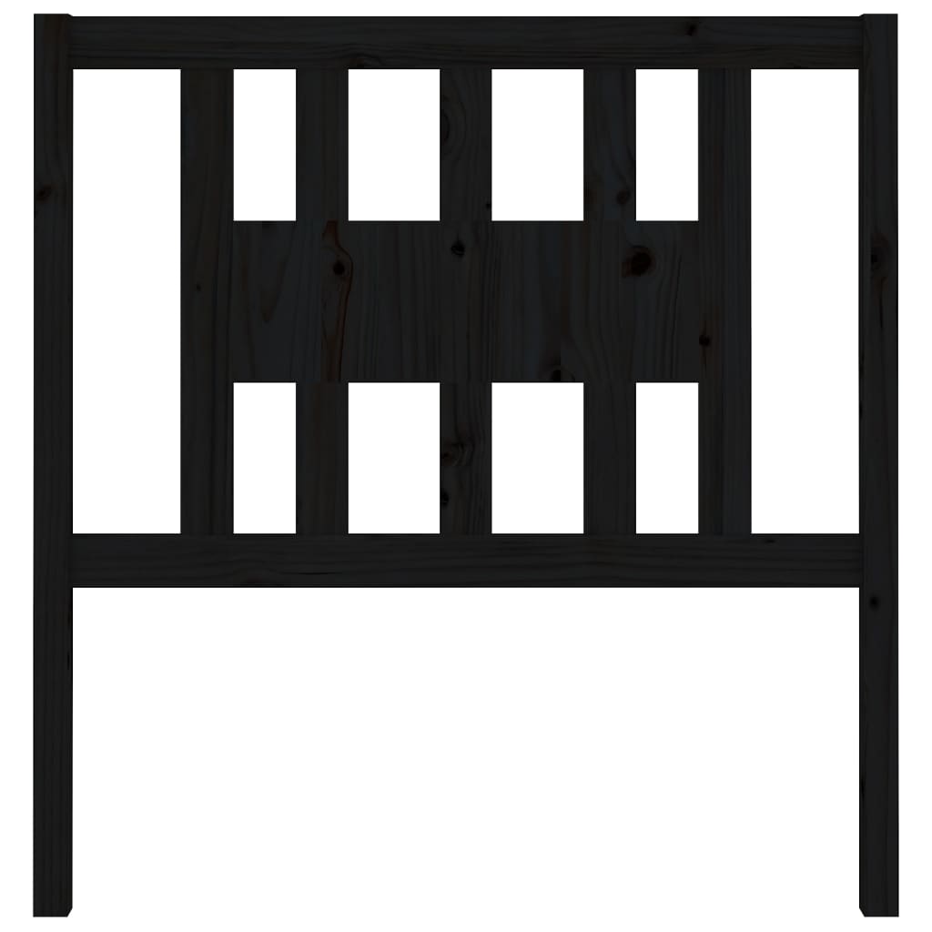 sengegærde 81x4x100 cm massivt fyrretræ sort