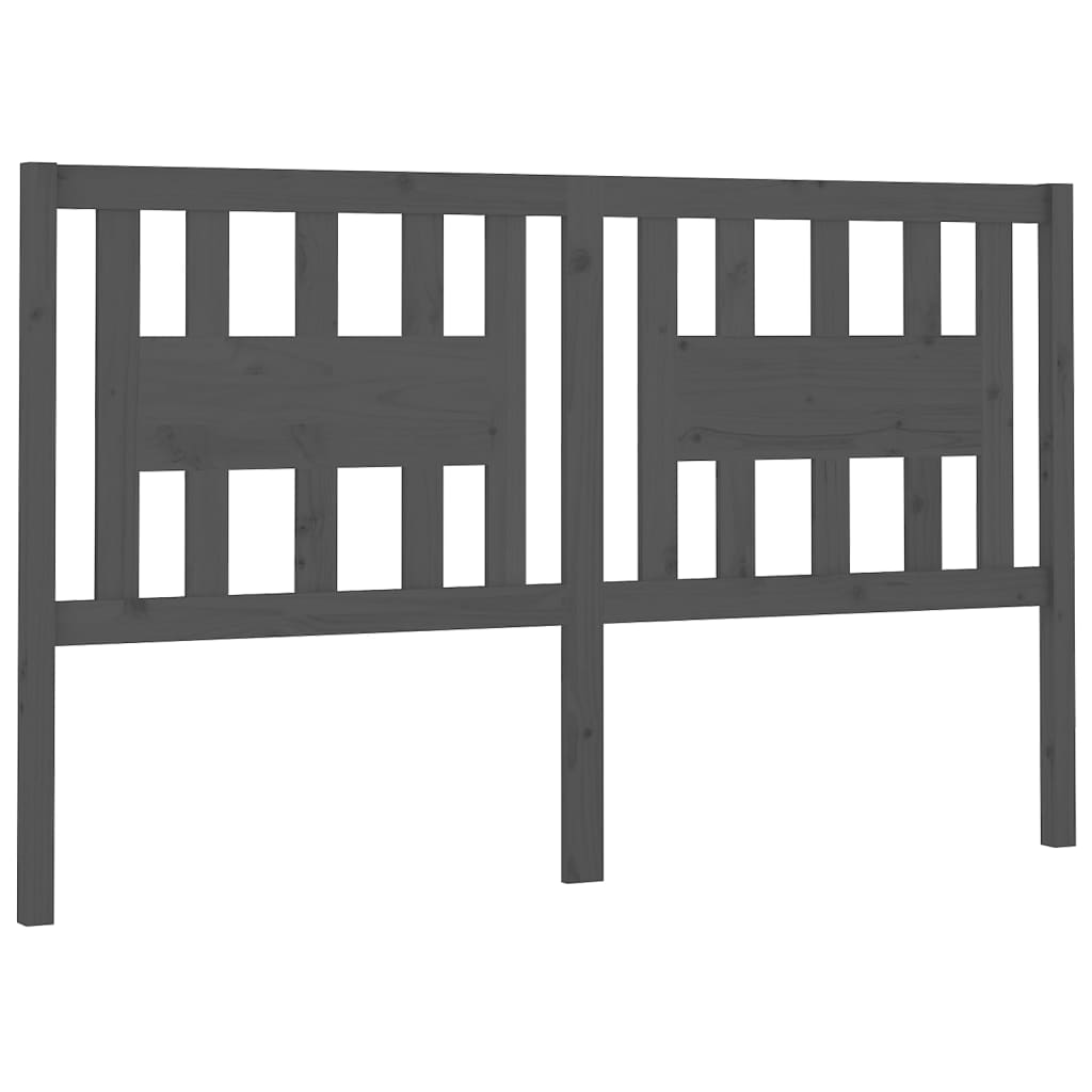 sengegærde 206x4x100 cm massivt fyrretræ grå