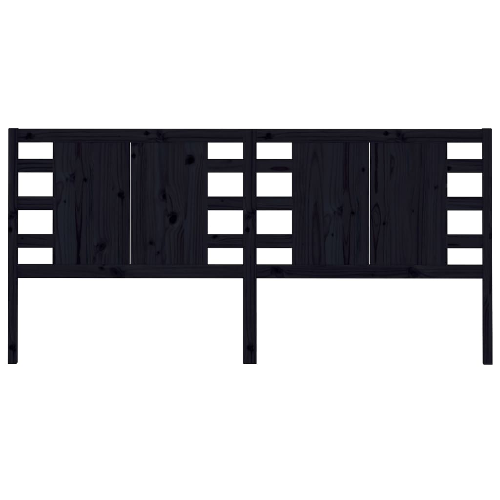 sengegærde 166x4x100 cm massivt fyrretræ sort
