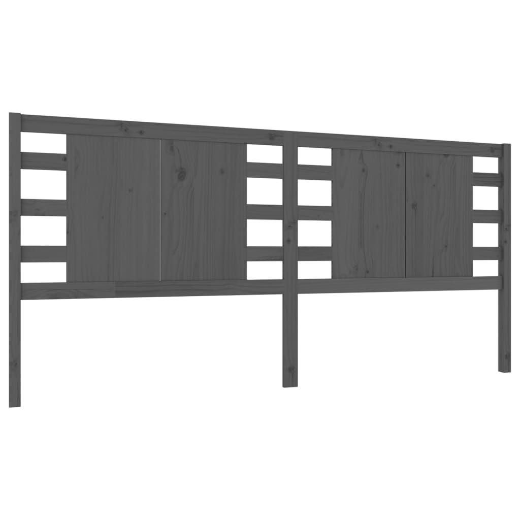 sengegærde 206x4x100 cm massivt fyrretræ grå