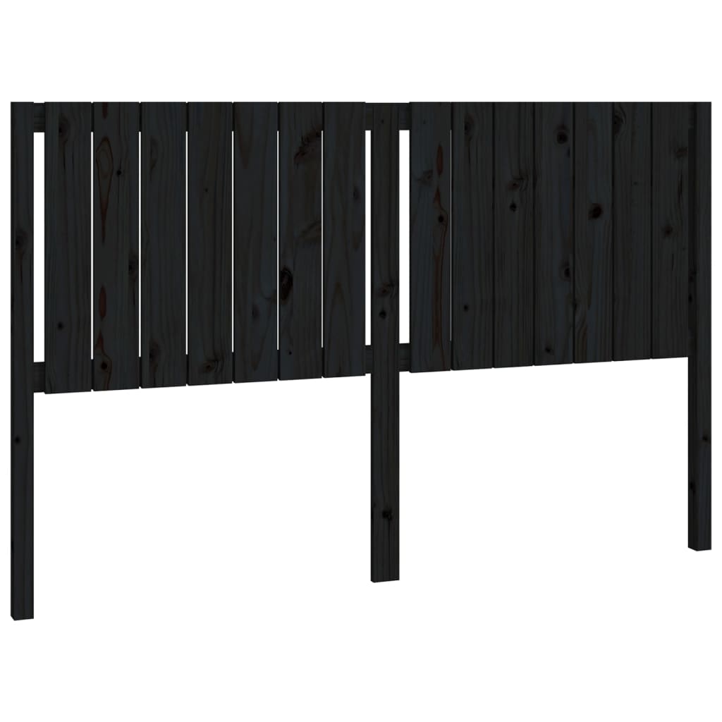 sengegærde 165,5x4x100 cm massivt fyrretræ sort