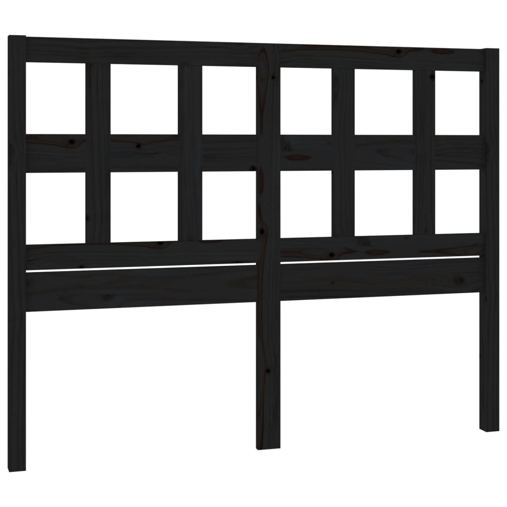 sengegærde 145,5x4x100 cm massivt fyrretræ sort