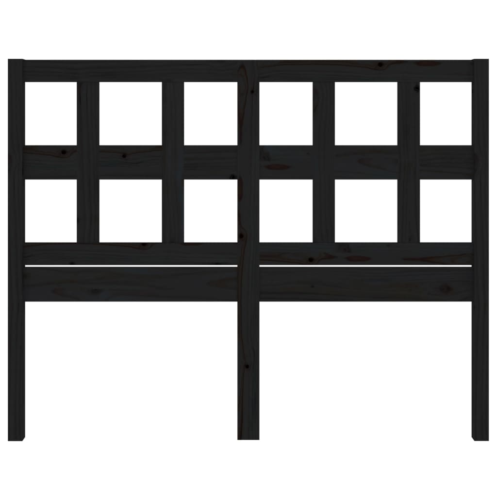 sengegærde 165,5x4x100 cm massivt fyrretræ sort