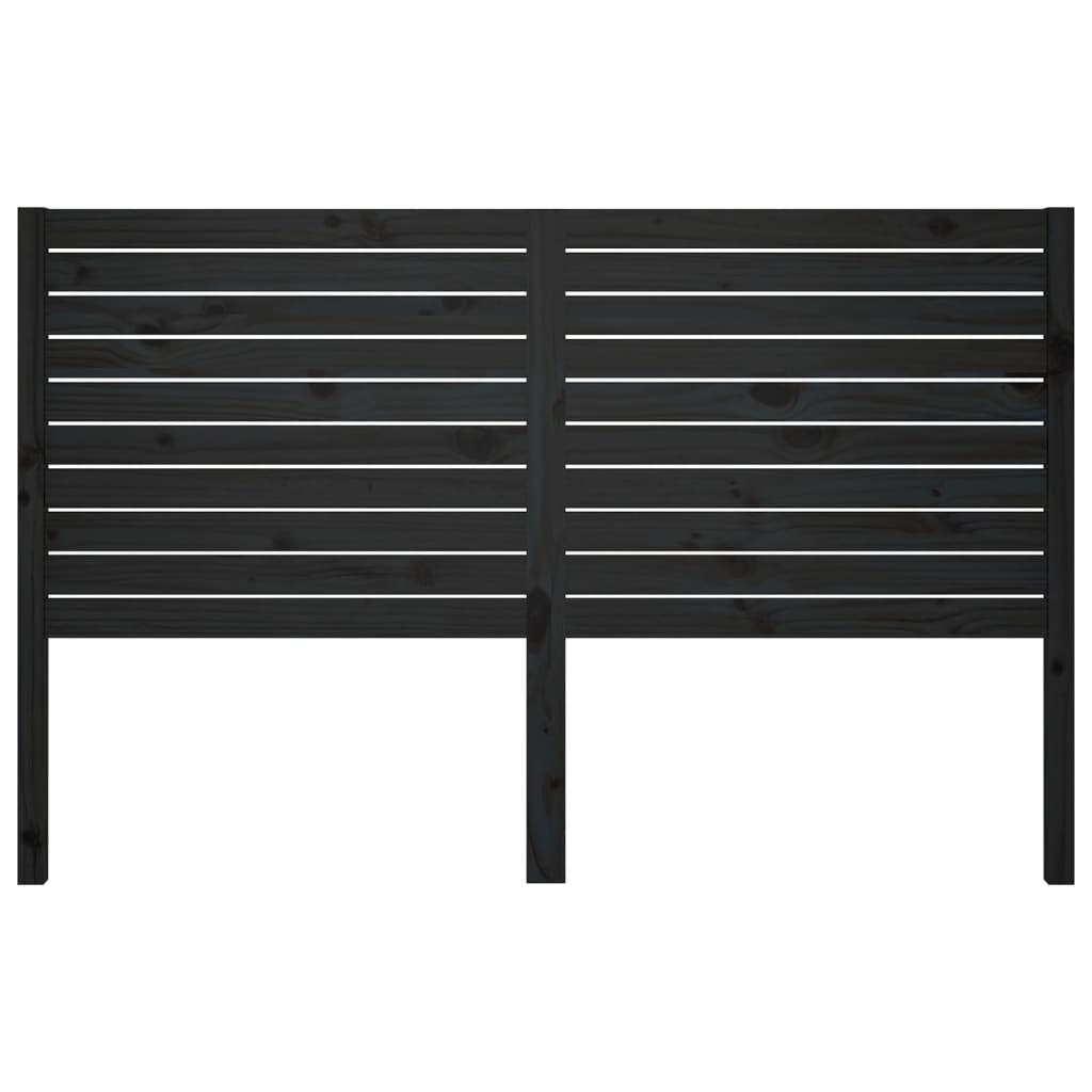 sengegærde 126x4x100 cm massivt fyrretræ sort