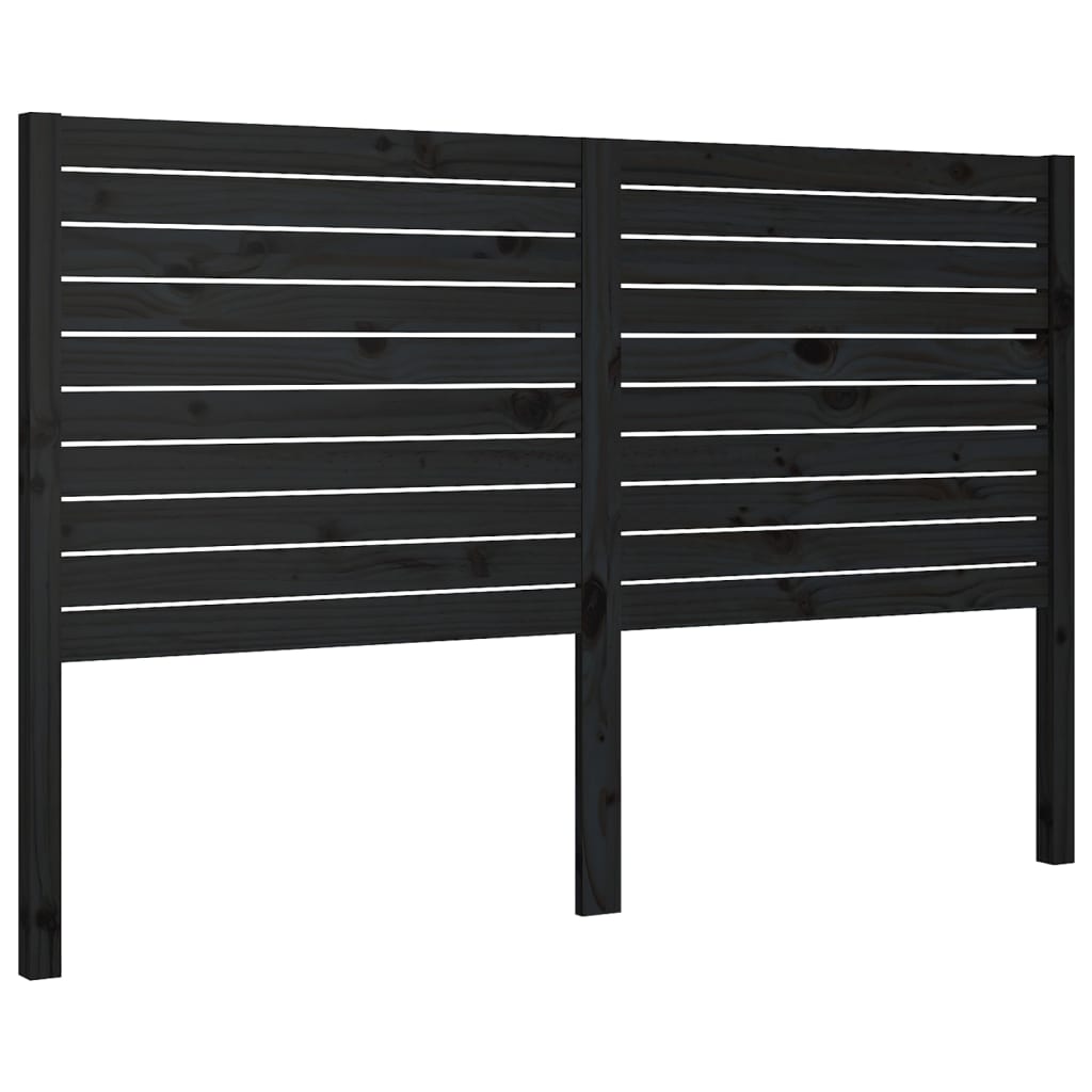 sengegærde 186x4x100 cm massivt fyrretræ sort