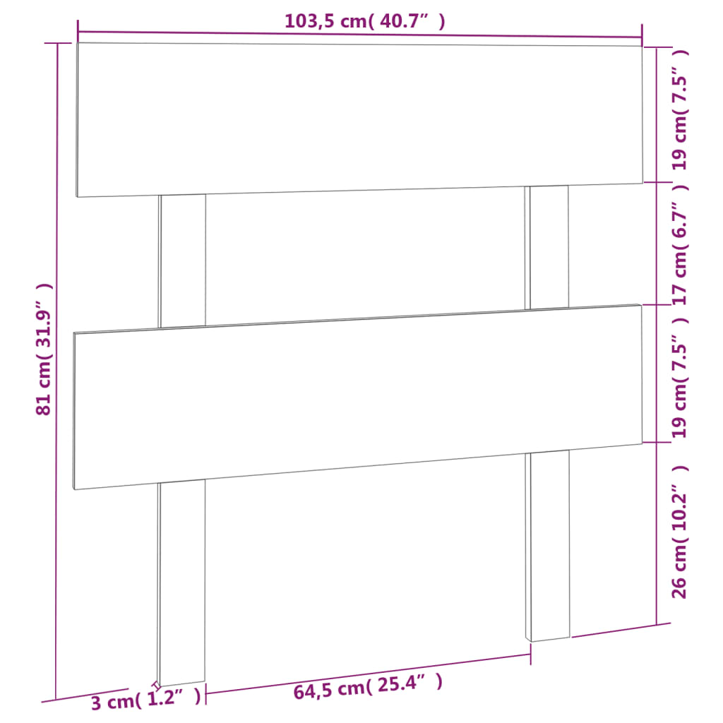 sengegærde 103,5x3x81 cm massivt fyrretræ gyldenbrun