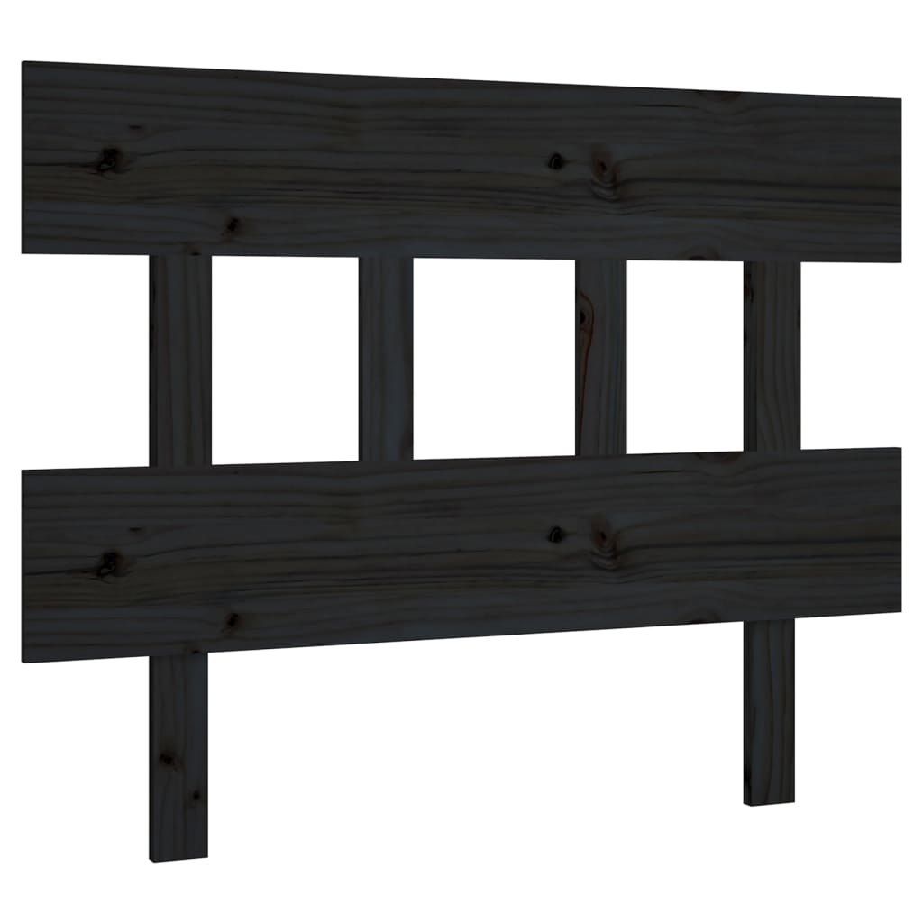 sengegærde 93,5x3x81 cm massivt fyrretræ sort