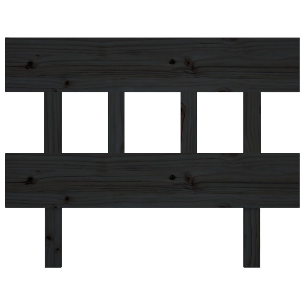 sengegærde 93,5x3x81 cm massivt fyrretræ sort