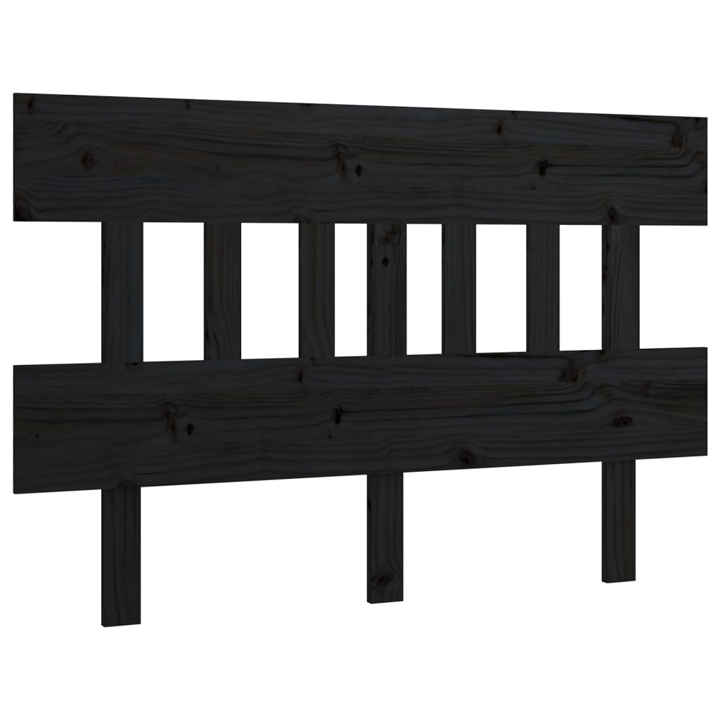 sengegærde 123,5x3x81 cm massivt fyrretræ sort