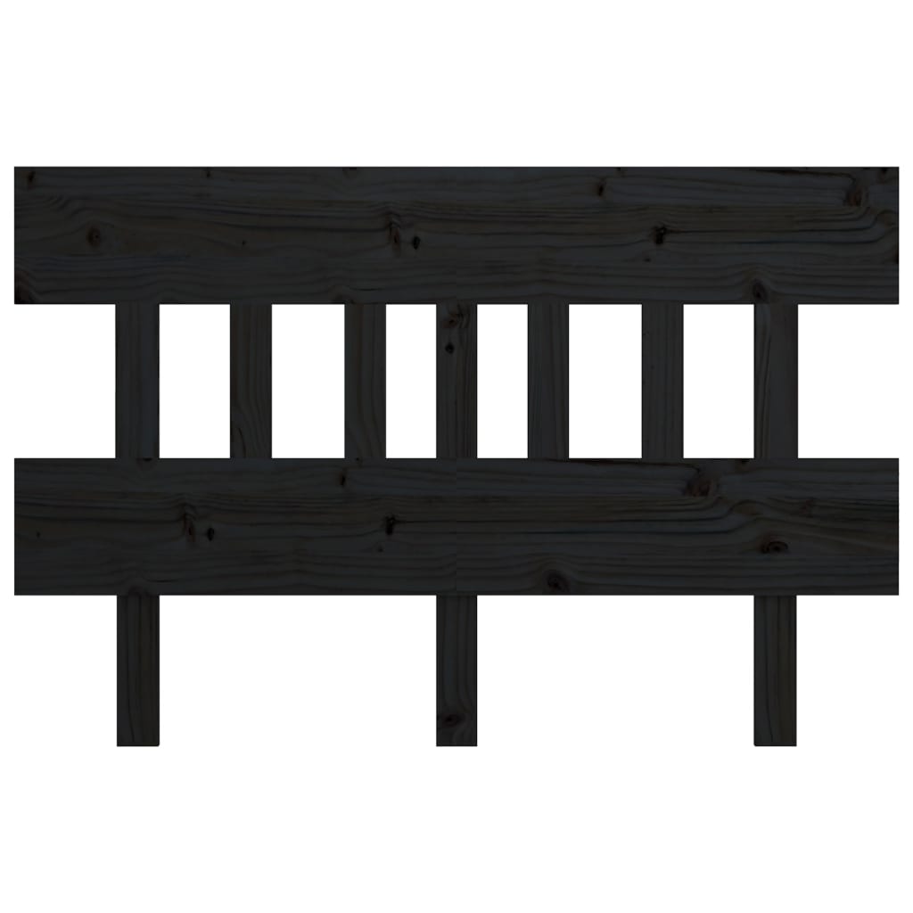 sengegærde 123,5x3x81 cm massivt fyrretræ sort
