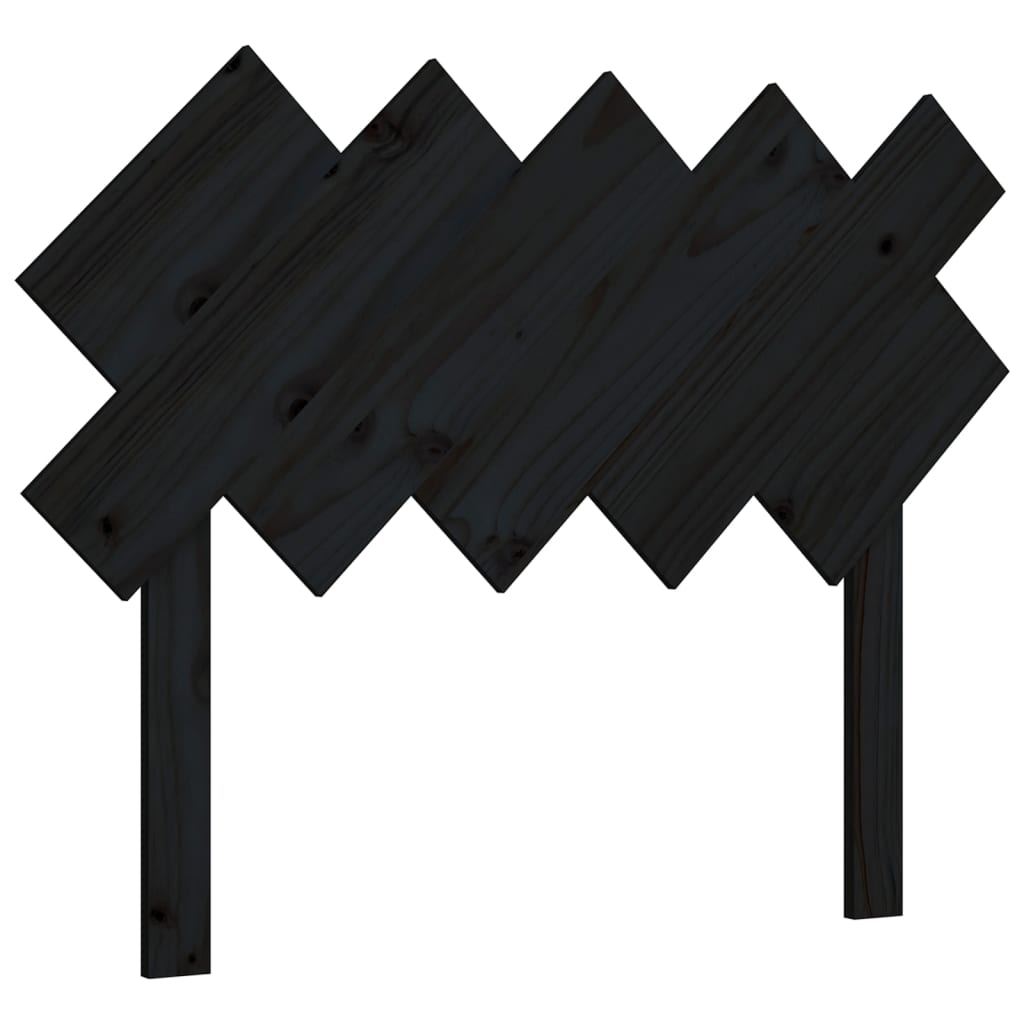 sengegærde 104x3x80,5 cm massivt fyrretræ sort