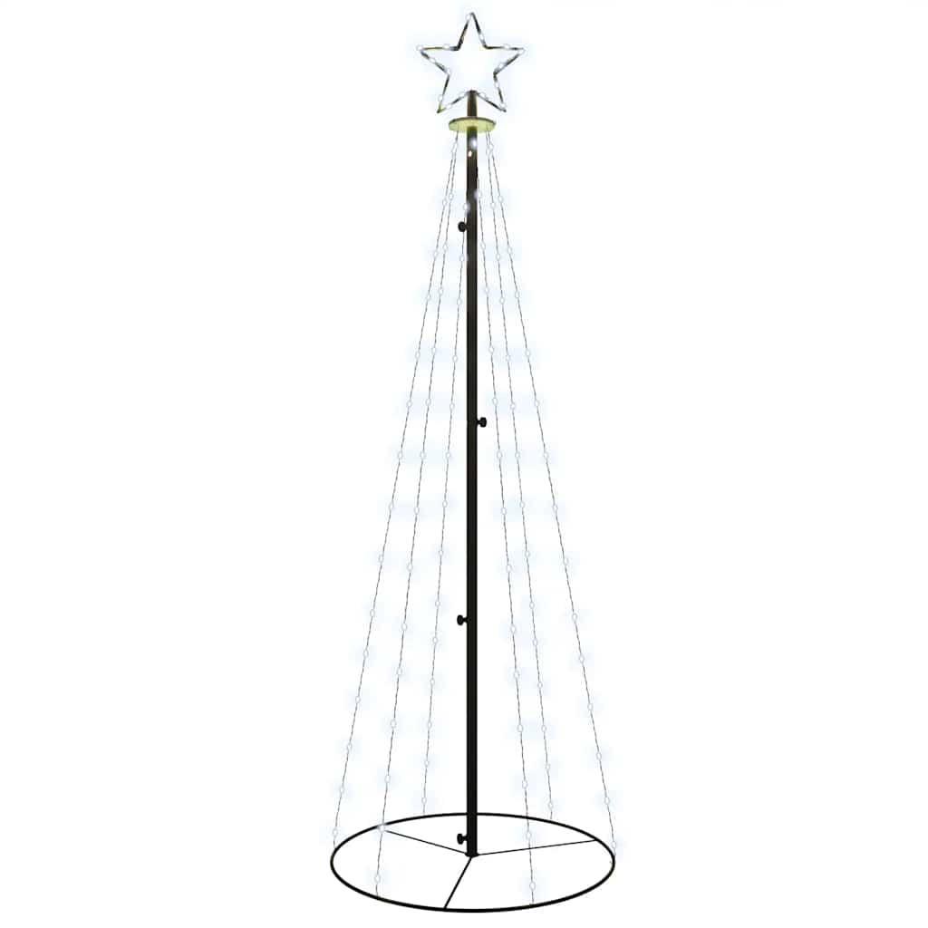 kegleformet juletræ 108 LED'er 70x180 cm kold hvid