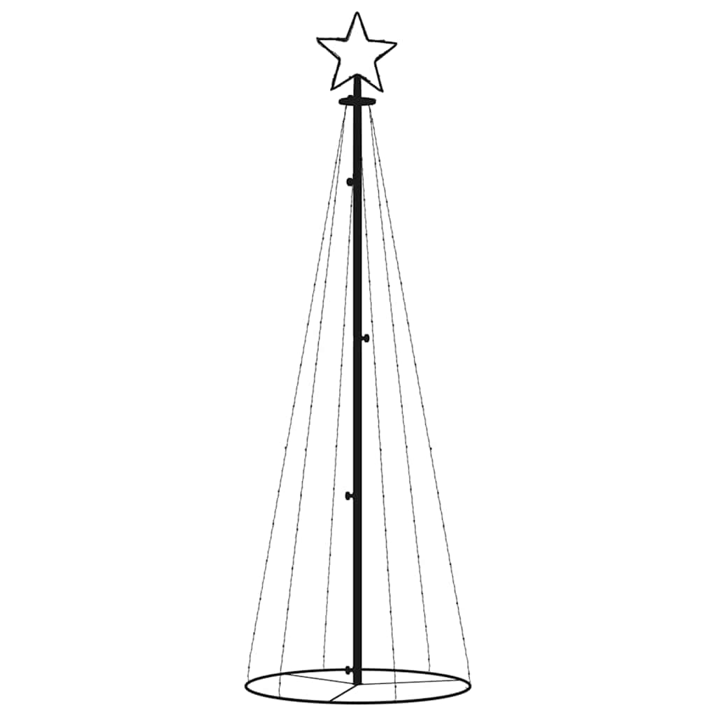 kegleformet juletræ 108 LED'er 70x180 cm kold hvid