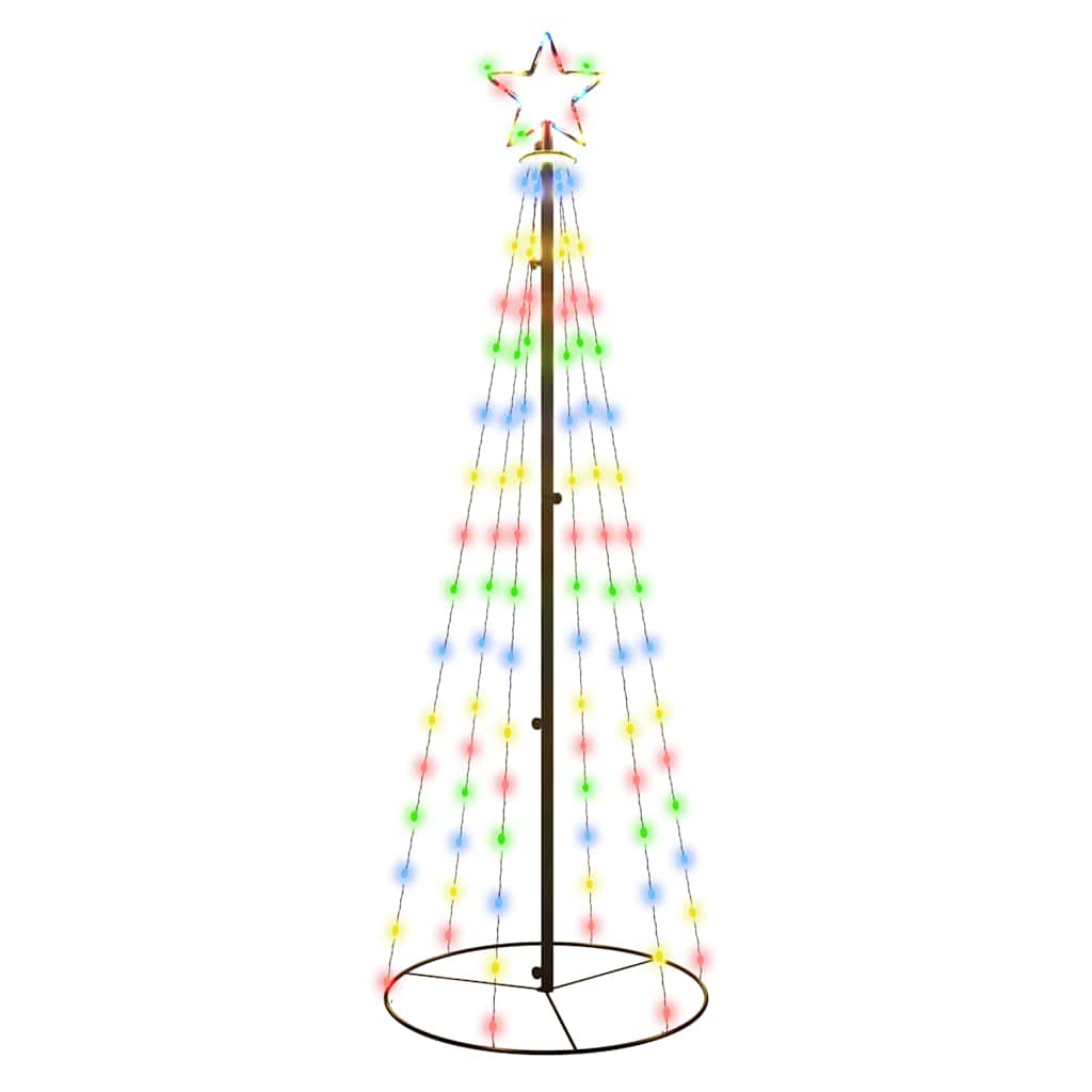 kegleformet juletræ 108 LED'er 70x180 cm flerfarvet