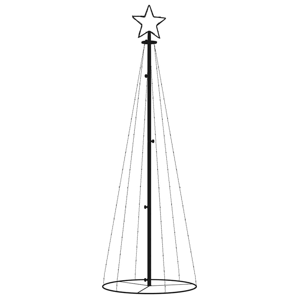 kegleformet juletræ 108 LED'er 70x180 cm flerfarvet