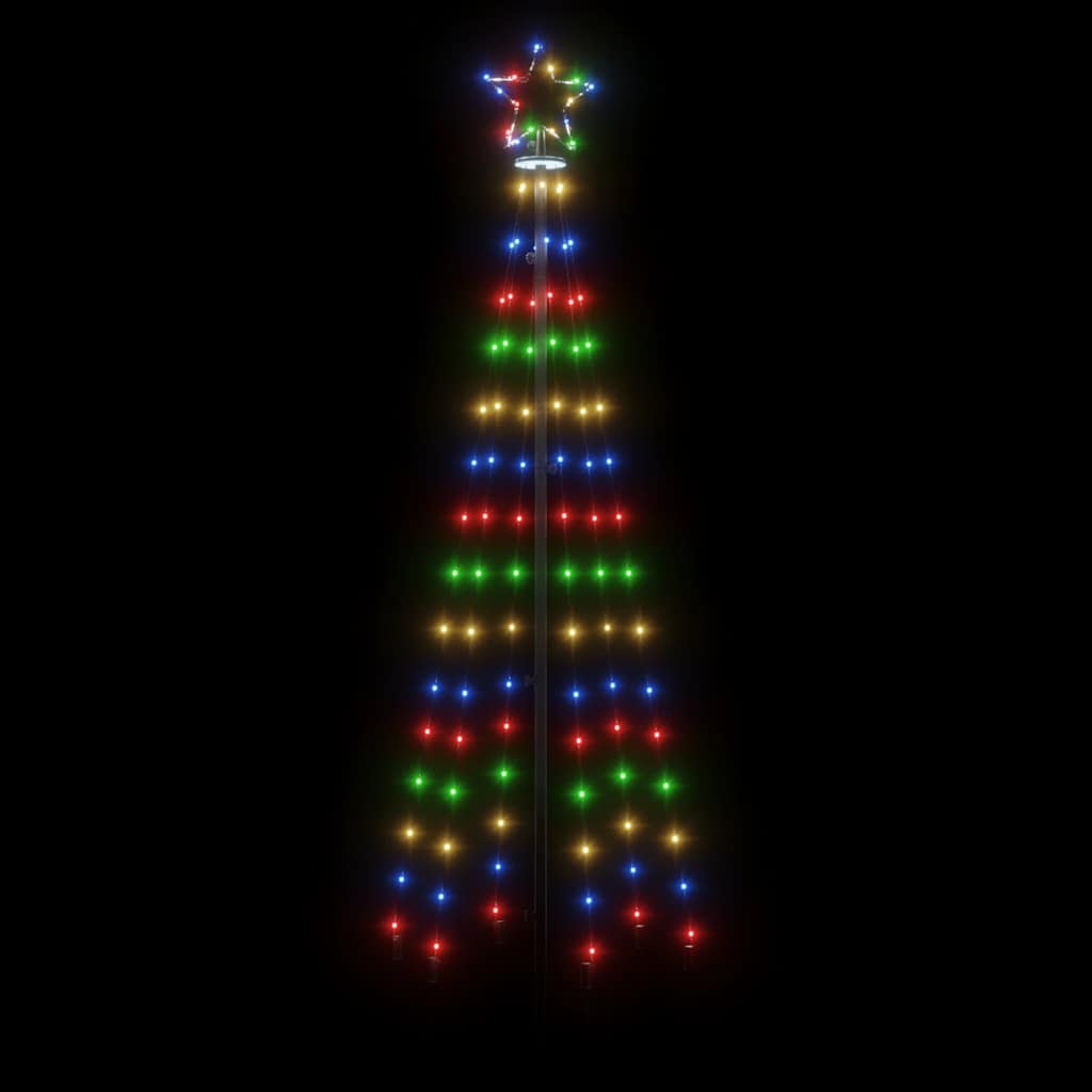 kegleformet juletræ 108 LED'er 70x180 cm flerfarvet