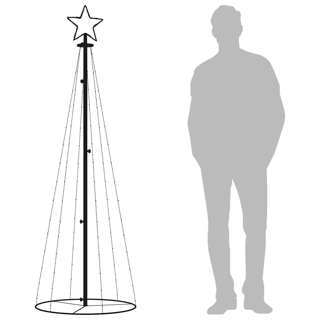 kegleformet juletræ 108 LED'er 70x180 cm flerfarvet