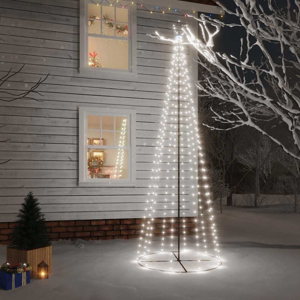 kegleformet juletræ 310 LED'er 100x300 cm kold hvid
