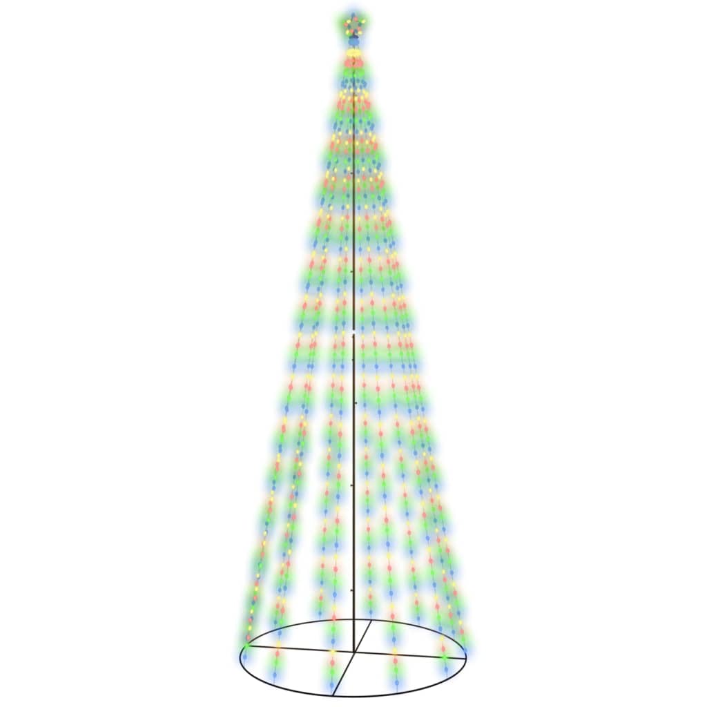 kegleformet juletræ 160x500 cm 732 LED'er farverigt lys