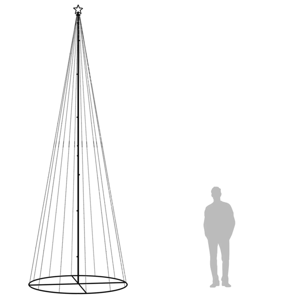 kegleformet juletræ 160x500 cm 732 LED'er farverigt lys