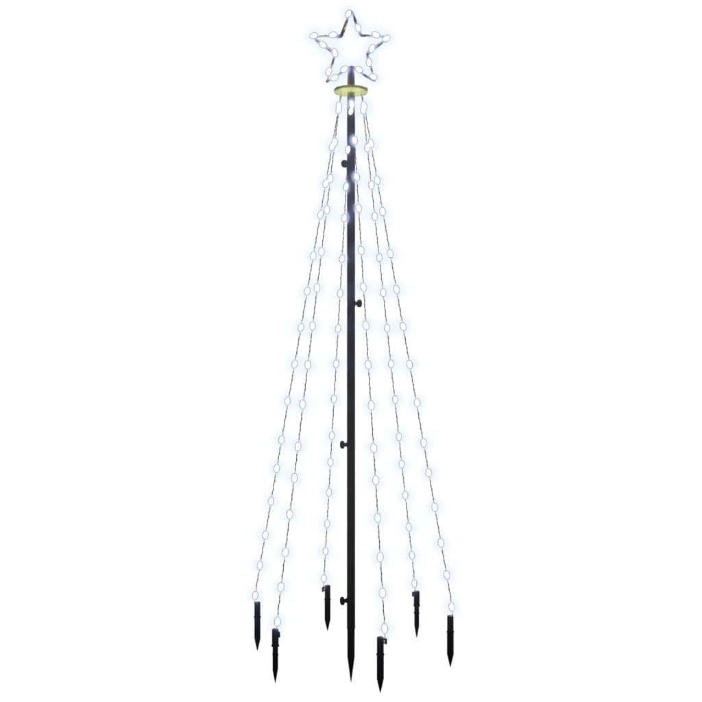 juletræ med spyd 108 LED'er 180 cm koldt hvidt lys