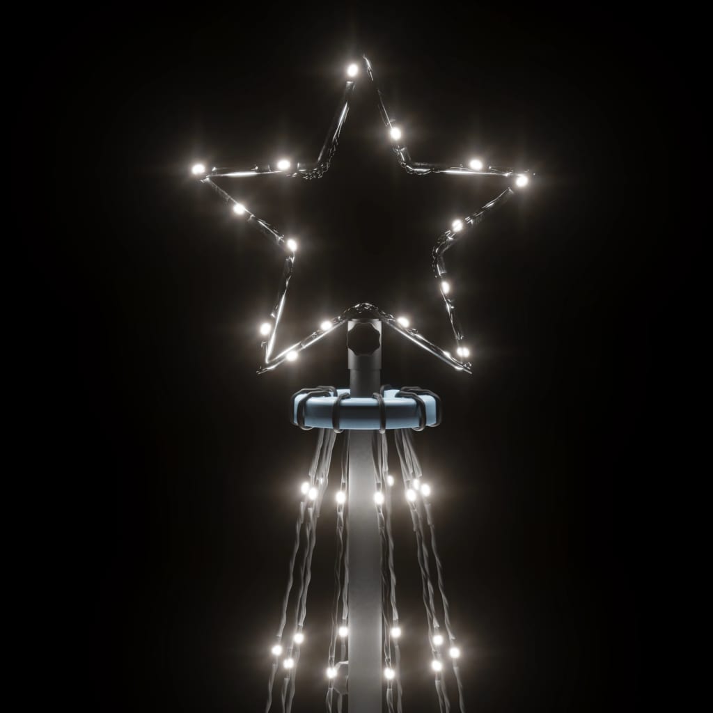 juletræ med spyd 108 LED'er 180 cm koldt hvidt lys