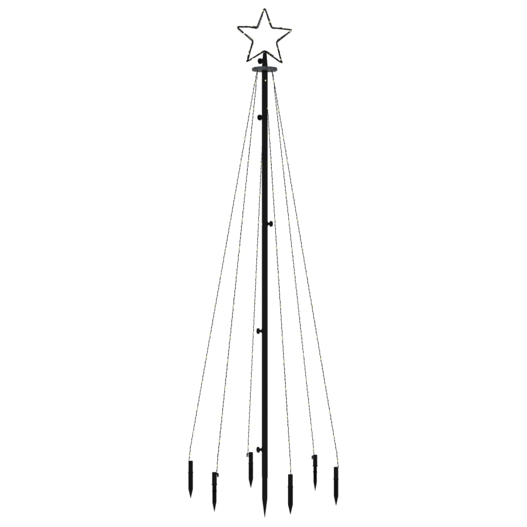 juletræ med spyd 108 LED'er 180 cm farverigt lys