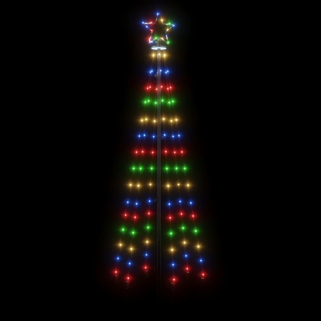 juletræ med spyd 108 LED'er 180 cm farverigt lys