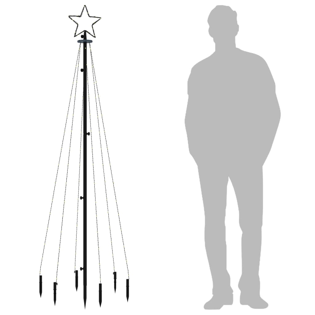 juletræ med spyd 108 LED'er 180 cm farverigt lys