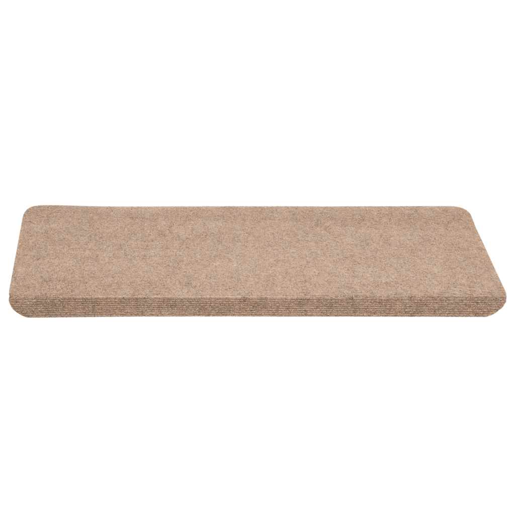 selvklæbende trappemåtter 15 stk. 65x24,5x3,5 cm beige