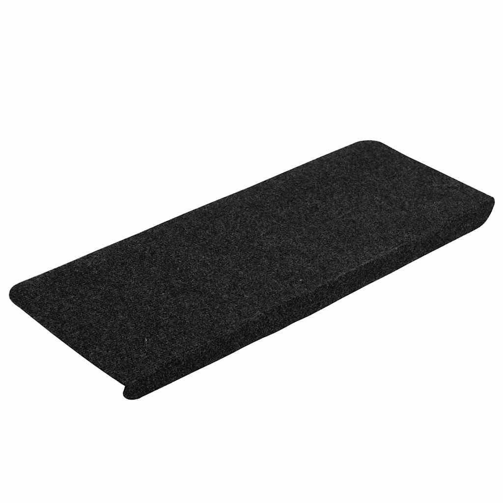 selvklæbende trappemåtter 15 stk. 65x24,5x3,5 cm sort