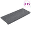 selvklæbende trappemåtter 15 stk. 65x24,5x3,5 cm grå