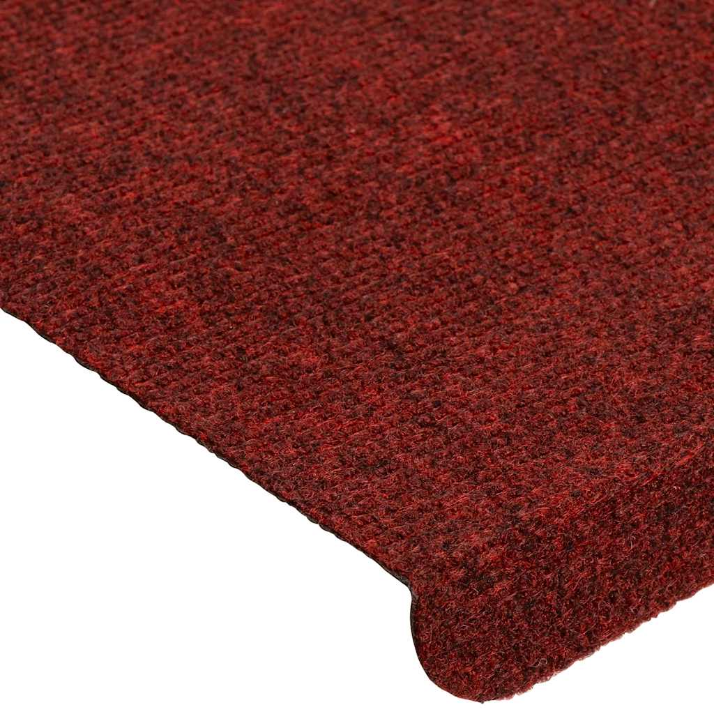 selvklæbende trappemåtter 15 stk. 65x24,5x3,5 cm rød