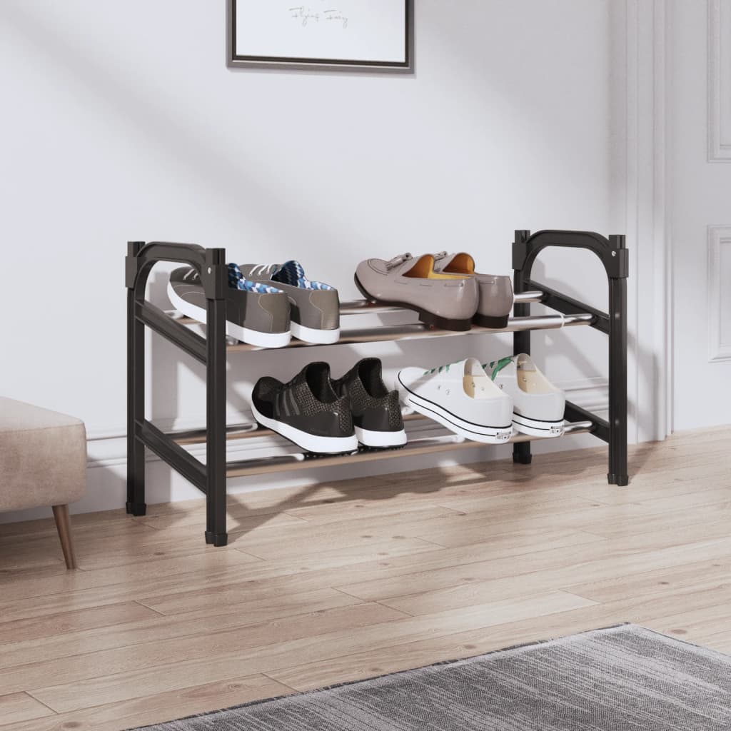justerbar skoreol med 2 hylder 119x24x37 cm