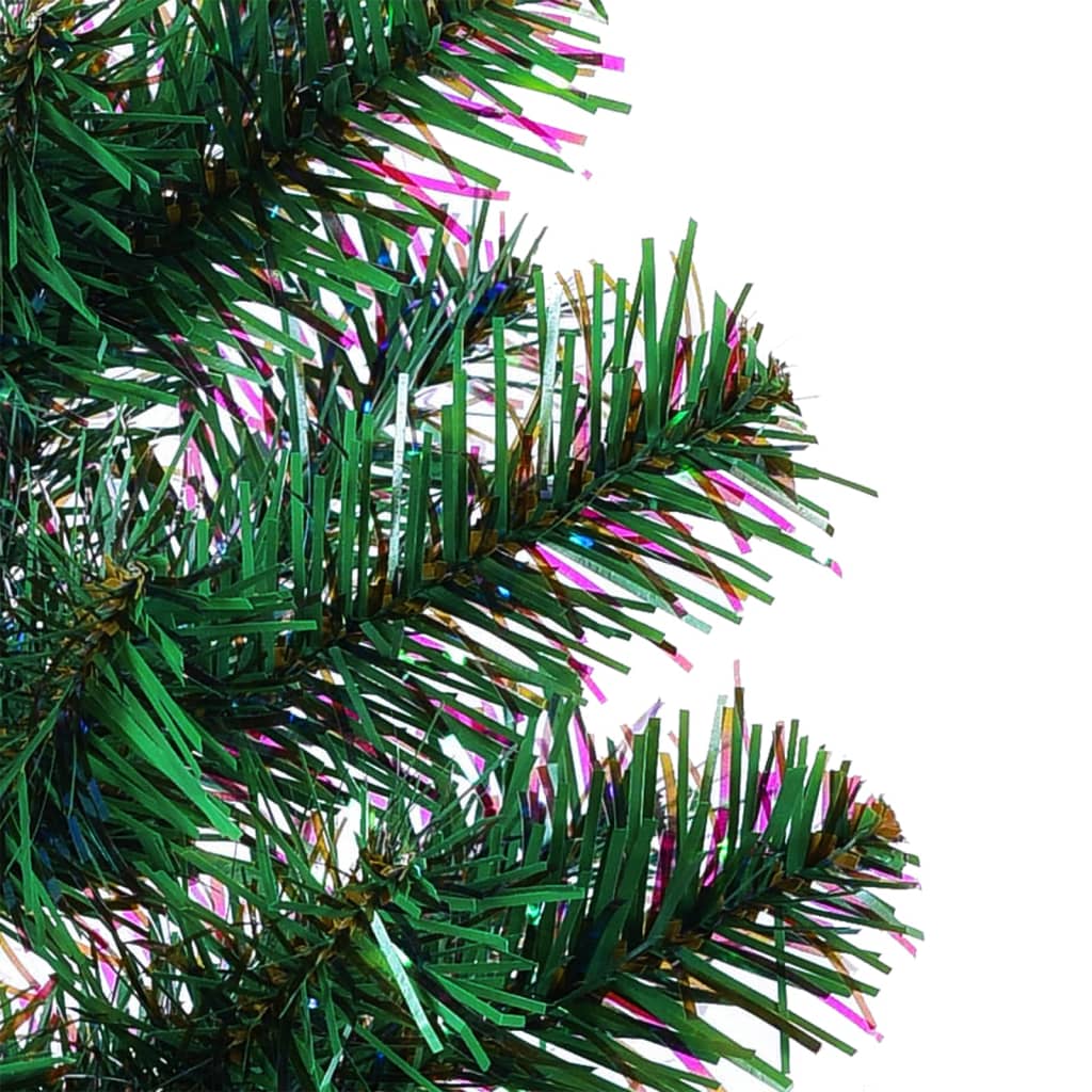 kunstigt juletræ med farverige grene 210 cm PVC grøn