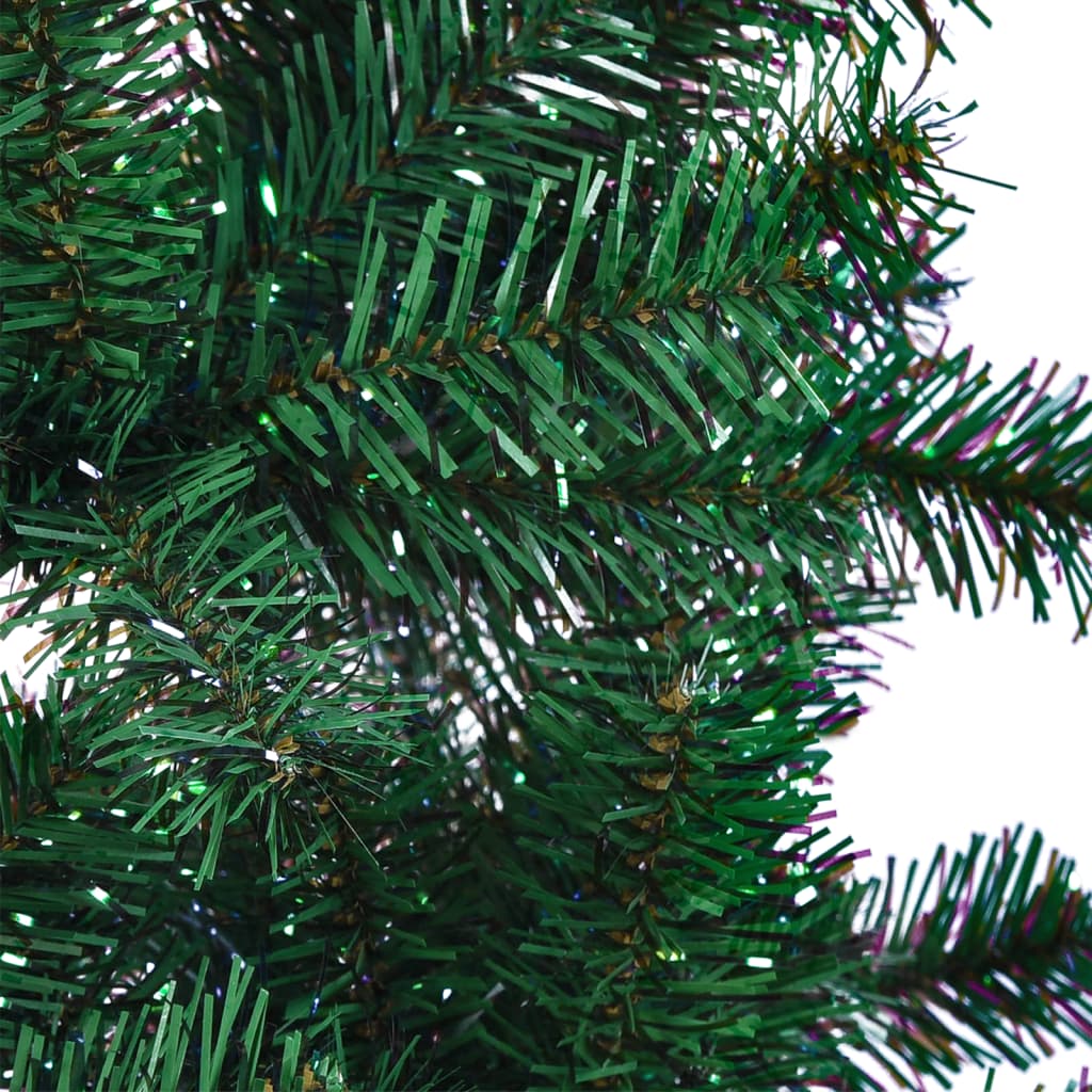 kunstigt juletræ med farverige grene 210 cm PVC grøn