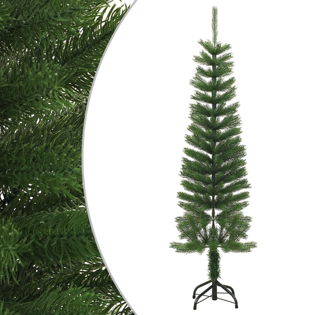 kunstigt smalt juletræ med juletræsfod 150 cm PE