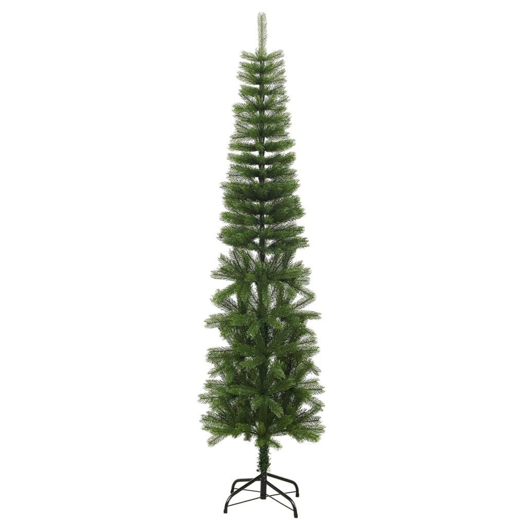 kunstigt smalt juletræ med juletræsfod 240 cm PE