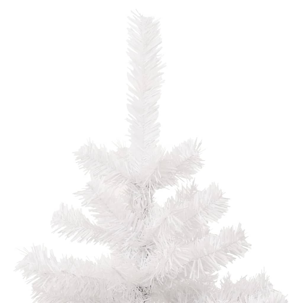 juletræ med lys og potte PVC 120 cm hvid