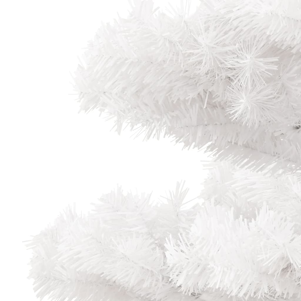 juletræ med lys og potte PVC 120 cm hvid