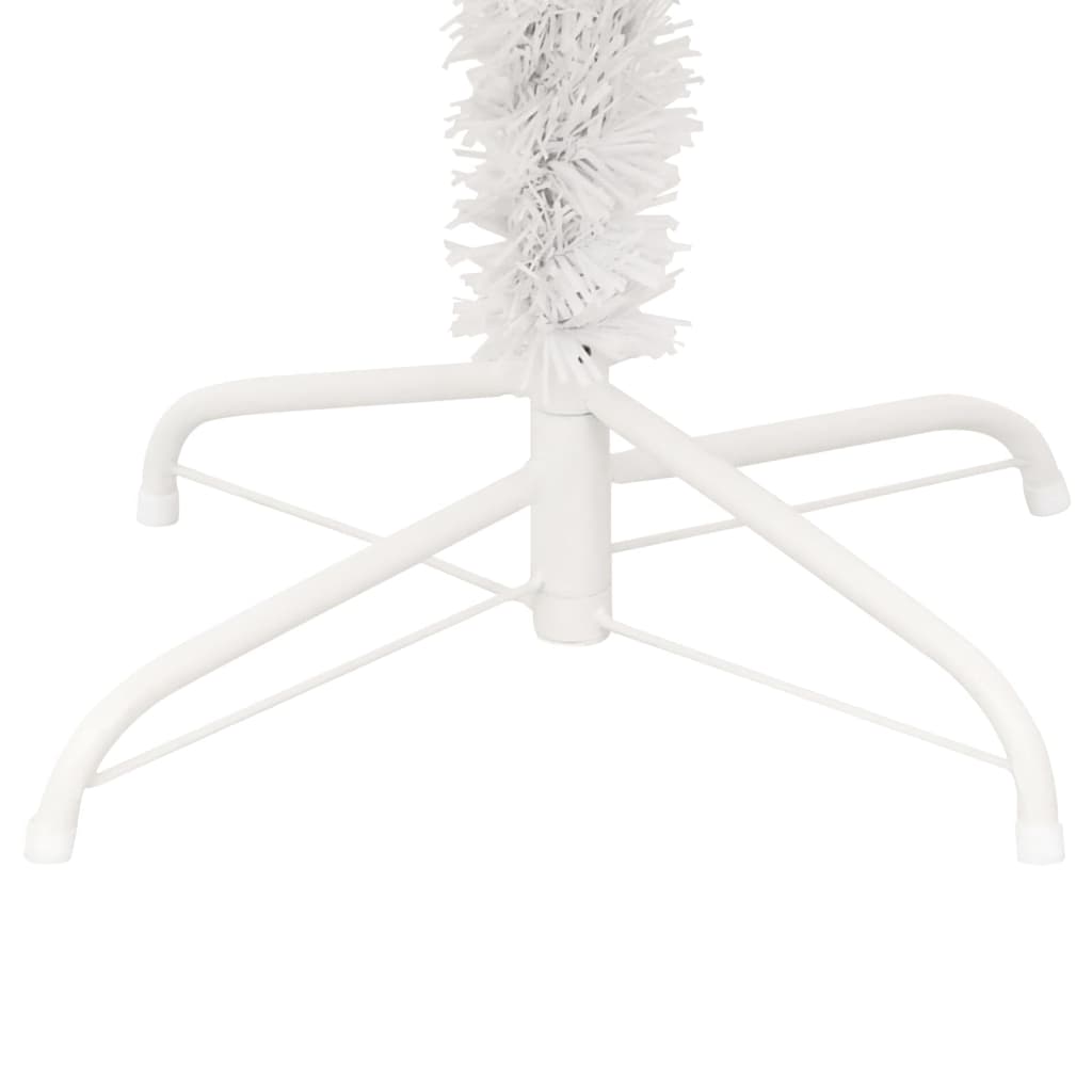 juletræ med lys og juletræsfod PVC 180 cm hvid