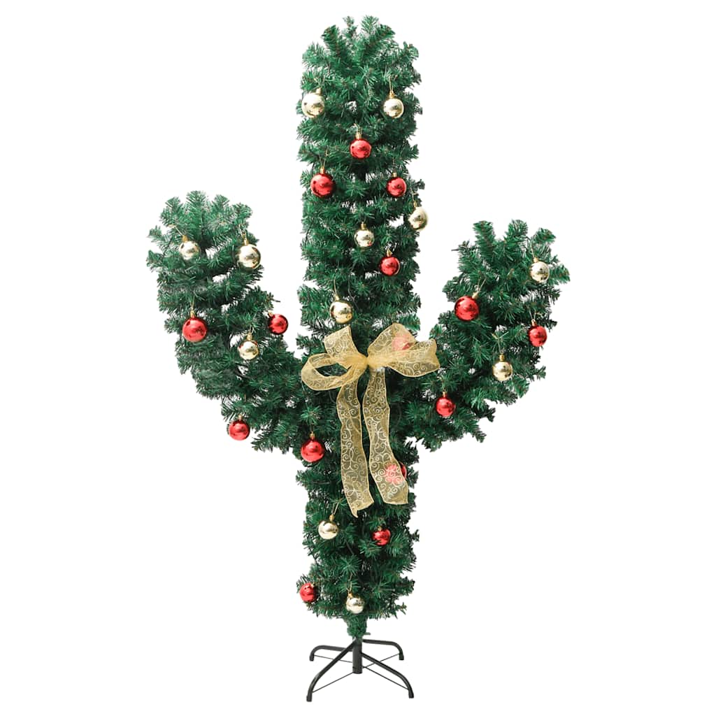 julekaktus med fod og LED-lys 150 cm PVC grøn