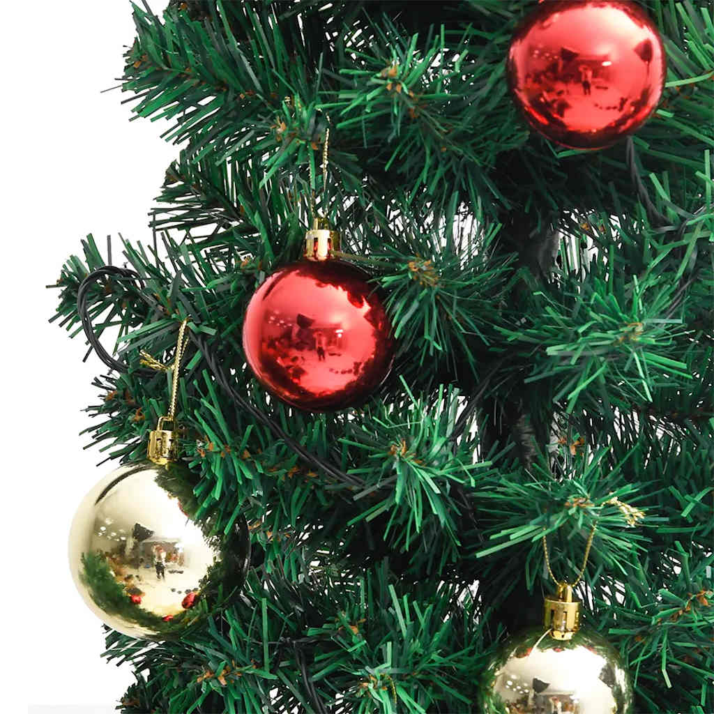 julekaktus med fod og LED-lys 210 cm PVC grøn