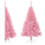 kunstigt halvt juletræ med juletræsfod 150 cm PVC pink