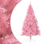 kunstigt halvt juletræ med juletræsfod 210 cm PVC pink