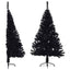 kunstigt halvt juletræ med juletræsfod 120 cm PVC sort